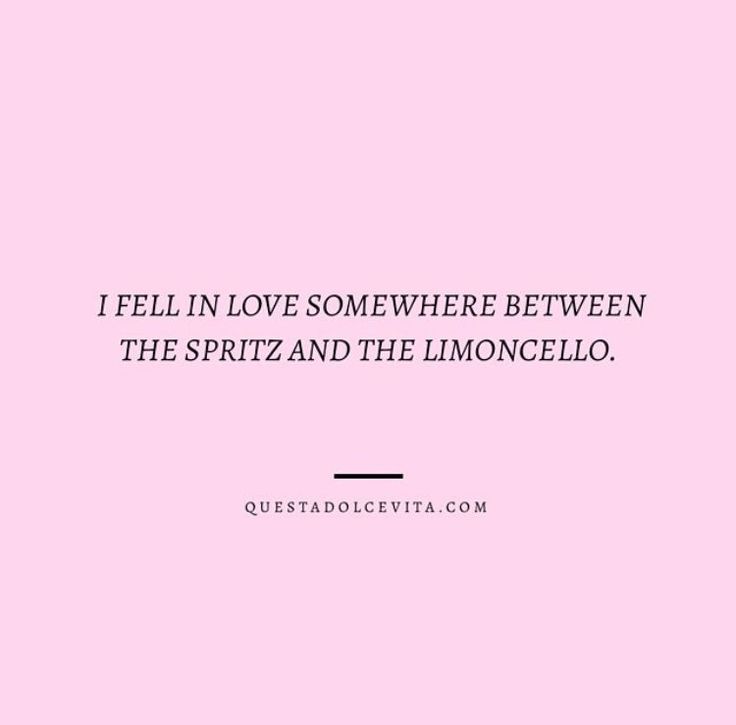 a pink background with the words, i fell in love somewhere between the spirit and the limoonocello