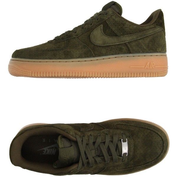 Nike Sneakers (115 CAD) ❤ liked on Polyvore featuring shoes, sneakers, military green, leather flat shoes, nike footwear, nike, olive green sneakers and leather sneakers Leather Sneakers Outfit, Nike Olive Green, Olive Green Sneakers, Olive Shoes, Nike Low Tops, Nike Footwear, Shoe Room, Nike Airforce 1, Round Toe Sneakers