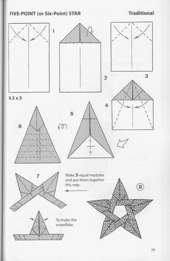 the instructions for how to make an origami star with four sides and one end