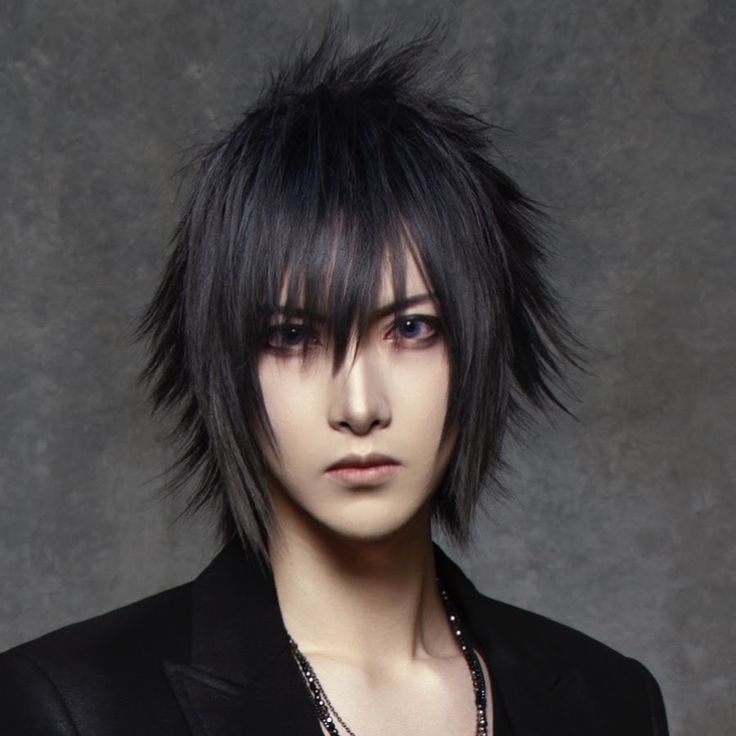 Hairstyles For Long Hair Male, Short Visual Kei Hair, Male Goth Hairstyles, Japanese Punk Hairstyle, Visual Kei Hair Short, Visual Kei Hairstyles Short, Vkei Hairstyles Short, Noctis Hairstyle, Spikes Hairstyle Men