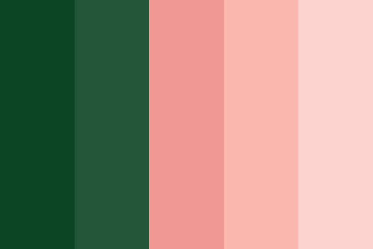 the color palette is green and pink