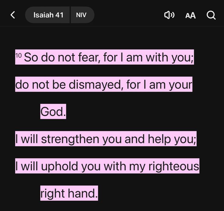 a text message that reads, so do not fear for i am with you