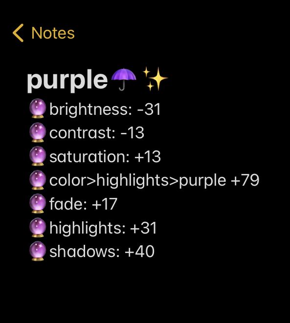 the purple text has been changed to match the black background