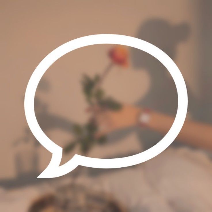 a person holding a rose in their hand with a speech bubble above them