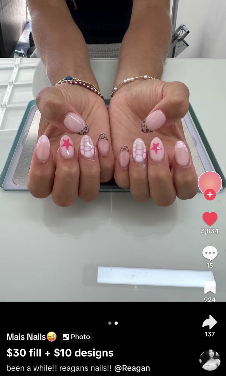 Really Easy Nail Designs For Beginners, Cute Pearl Nails, Nail Inspo With Design, Teen Girl Nail Ideas, Mixed Design Nails, Simple Cruise Nails, Fun Nail Inspo 2024, Nail Design Light Pink, Utah Nails Designs