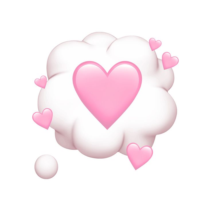 a heart shaped cloud with pink hearts floating in the air on a white background that appears to be valentine's day