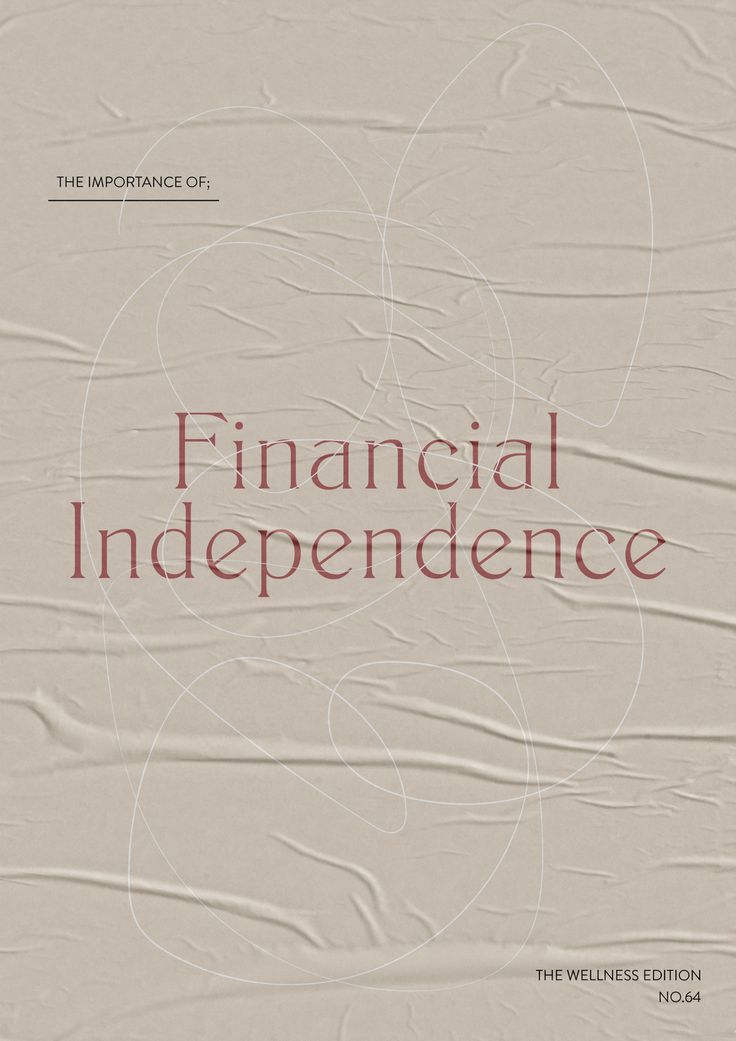 the cover of financial independence, with an abstract background