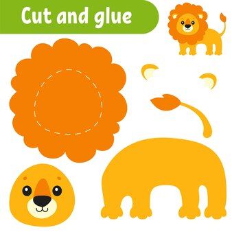 the cut and glue lion craft is ready to be used for children's crafts