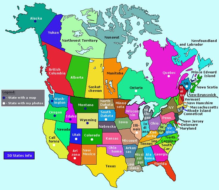 a map of the united states with all its major cities and their respective names on it