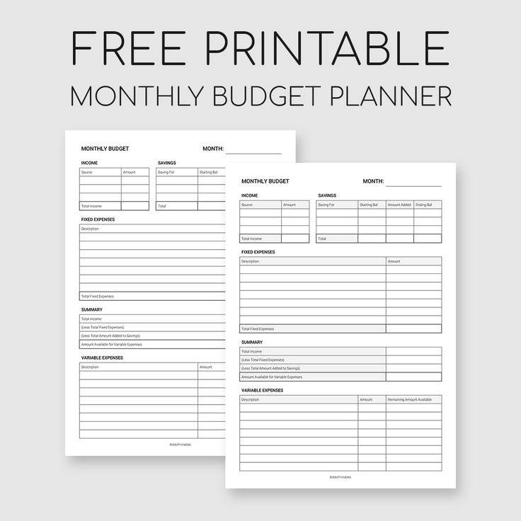 the free printable budget planner is shown in two different sizes, with text overlaying it