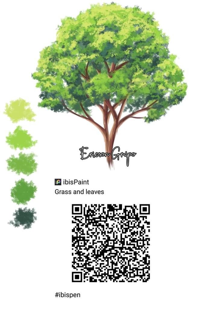 an image of a green tree with qr code on the front and back side