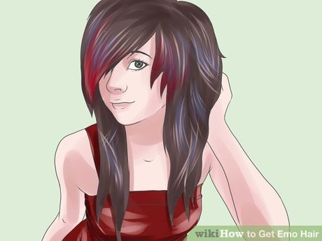 Image titled Get Emo Hair Step 17 Scene Hair Tutorial, Emo Hair Color, Scene Hair Bangs, Emo Bangs, Medium Scene Hair, Curly Scene Hair, Scene Haircuts, Red Scene Hair, Long Scene Hair