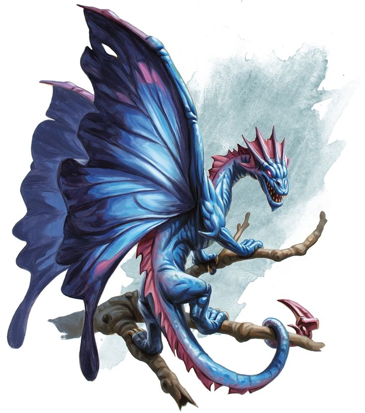 a blue dragon sitting on top of a tree branch