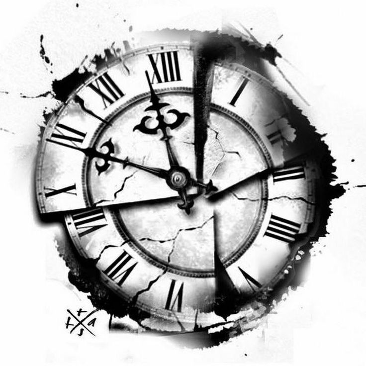 an old clock with roman numerals on it's face is shown in black and white