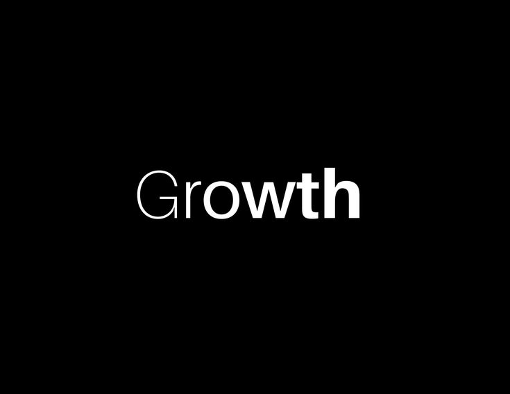 the word growth is written in white on a black background