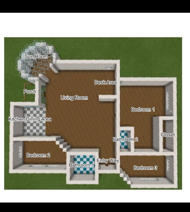 the floor plan for an apartment in minecraft