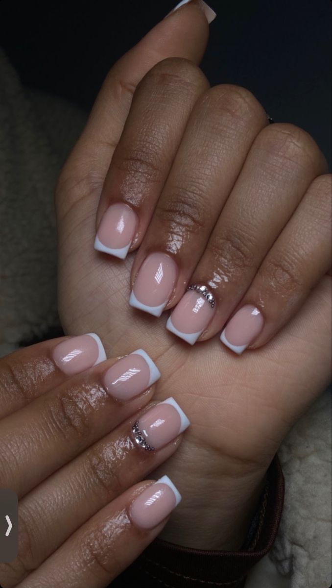 Short Nails For Graduation, Pink Toe Nails, French Tip Gel Nails, Biab Nails, Overlay Nails, Natural Gel Nails, White Tip Nails, Wow Nails, Gel Overlay