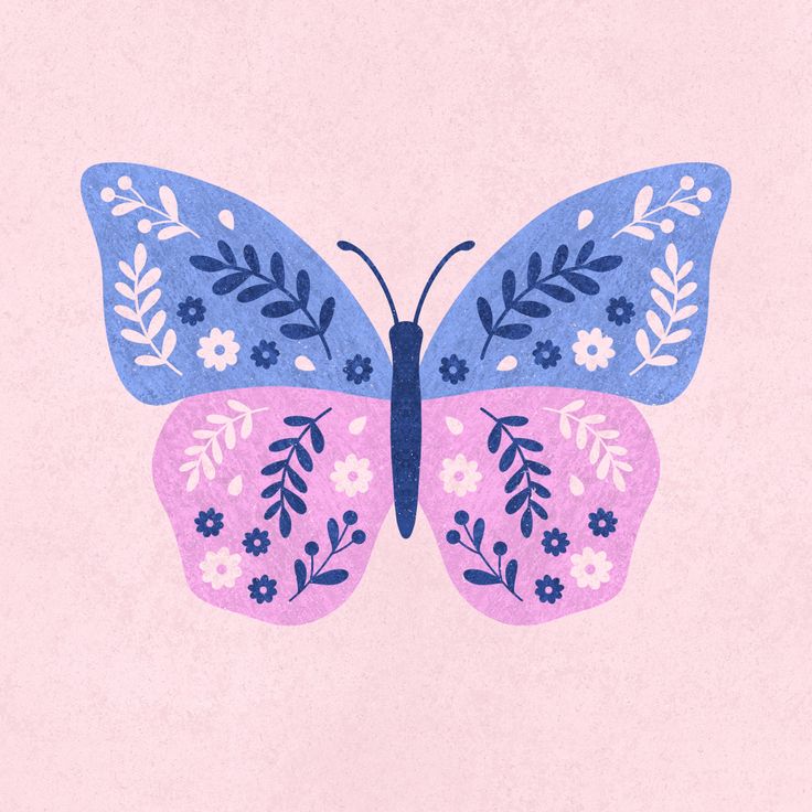 Illustration of a butterfly with folk art ornaments Butterfly Cute Drawing, Aesthetic Things To Draw, Butterfly Artwork Illustration, Cute Butterfly Illustration, Butterfly Pottery Painting Ideas, Easy Butterfly Painting, Folk Art Butterflies, Butterfly Illustration Art, Simple Butterfly Drawing