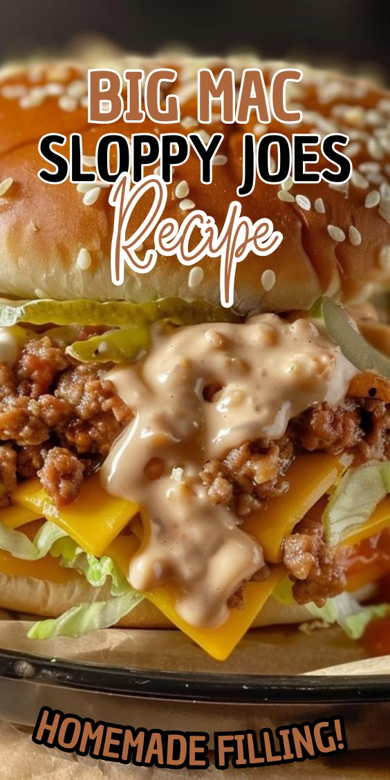 a big mac sloppy joes recipe on a plate