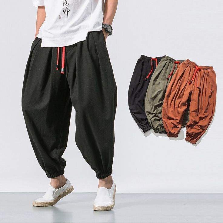 Mens Trousers Casual, Ethno Style, Mens Linen Pants, Flying Squirrel, Mens Linen, Beach Pants, Summer Pants, Baggy Pants, Pantalon Large