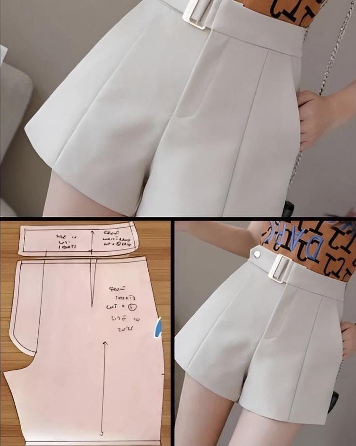 two pictures show how to make a skirt out of paper