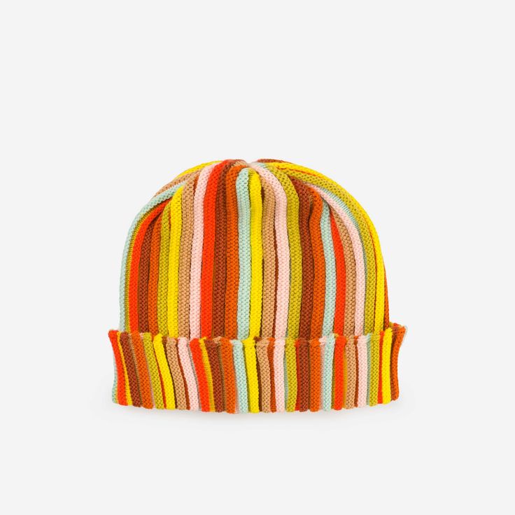 Desert | Circus Beanie Rib Knit Stretch Hat Unisex Mens One size Fun colorful hat Striped Beanie Hat, One Size Fits Most, Striped Beanie Hat One Size, Trendy Multicolor One Size Beanie, Spring Ribbed Beanie Hat, Trendy Multicolor Knitted Beanie, Colorful Casual Beanie Hat, Casual Multicolor Knit Beanie, Casual Multicolor Soft Knit Hat, Adjustable Multicolor Knit Hats