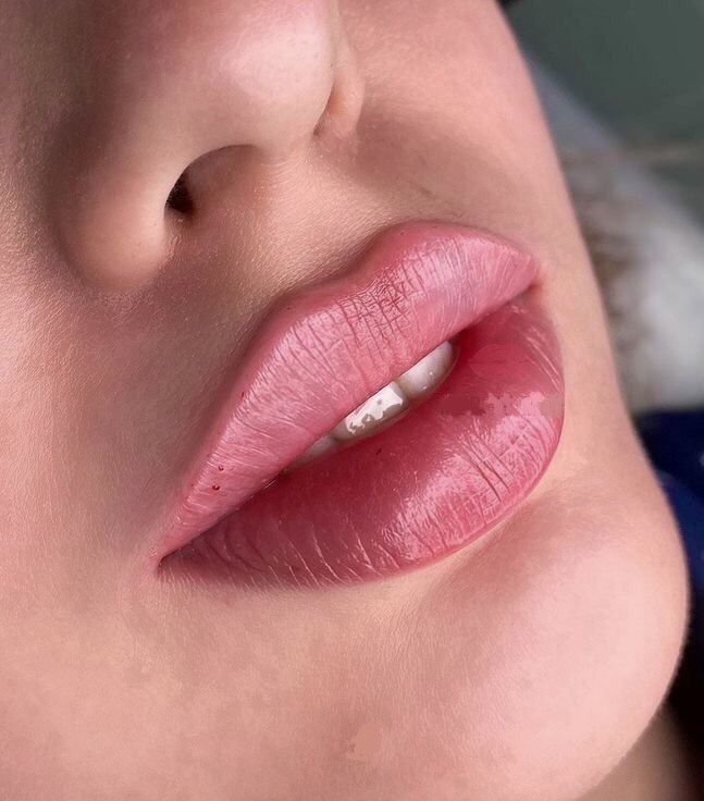 a close up shot of a woman's lips