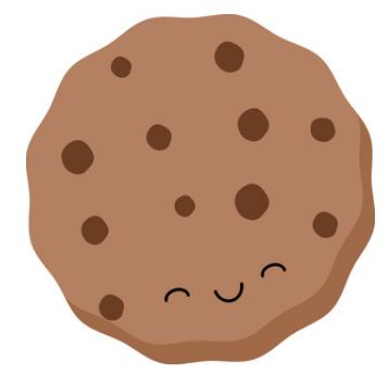 a chocolate chip cookie with eyes closed