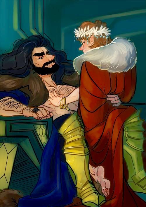 Thorin And Bilbo, Hobbit Thorin, Thilbo Bagginshield, The Hobbit Thorin, Lonely Mountain, Tolkien Hobbit, Hobbit Art, Frodo Baggins, Lotr Art