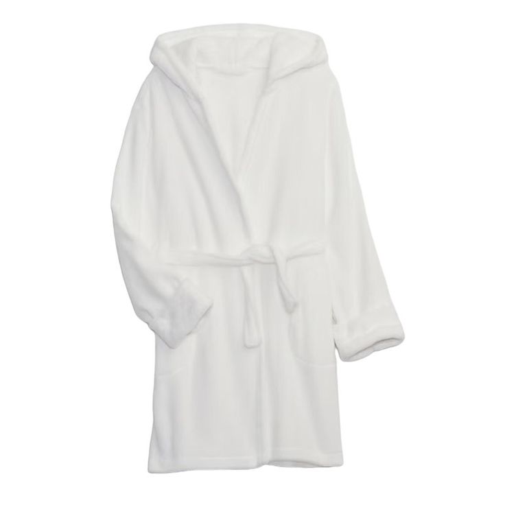 This Robe Is Made With 100% Recycled Polyester. Less Waste In The World. More Great Clothes For You. Soft Fuzzy Knit. Hood. Long Sleeves. Tie Belt At Waist. Front Slant Pockets. Loose Fit. New With Tags. In Excellent Condition. Original Price $44.95. Fuzzy Robe, Bday Wish List, Aesthetic Products, Kids Robes, Knitted Hood, Pajama Robe, Gap Kids, Birthday Wishlist, Girls Pajamas