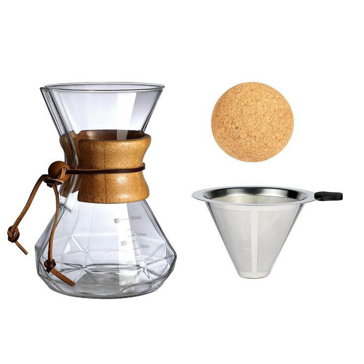 an image of a coffee maker and strainer