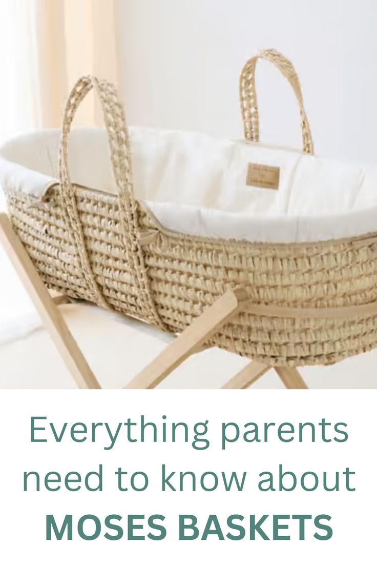 wicker Moses basket Moses Basket Nursery, How To Make A Moses Basket, Diy Moses Basket, Bassinets For Baby, Crochet Moses Basket, Bassinet Basket, Baby Basinets, Moses Bassinet, Baby Changing Basket