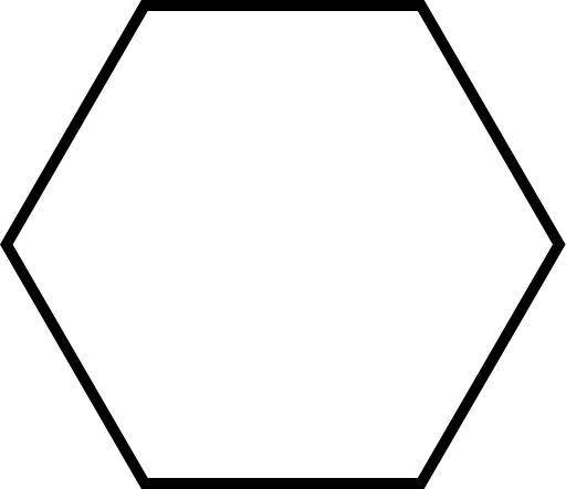 a black and white hexagonal pentagon