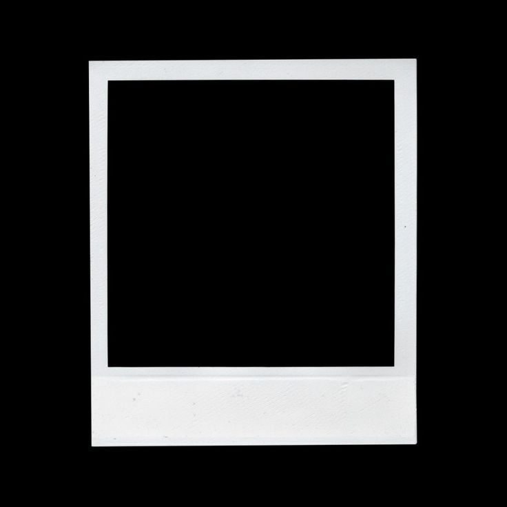 an empty white square frame on a black background