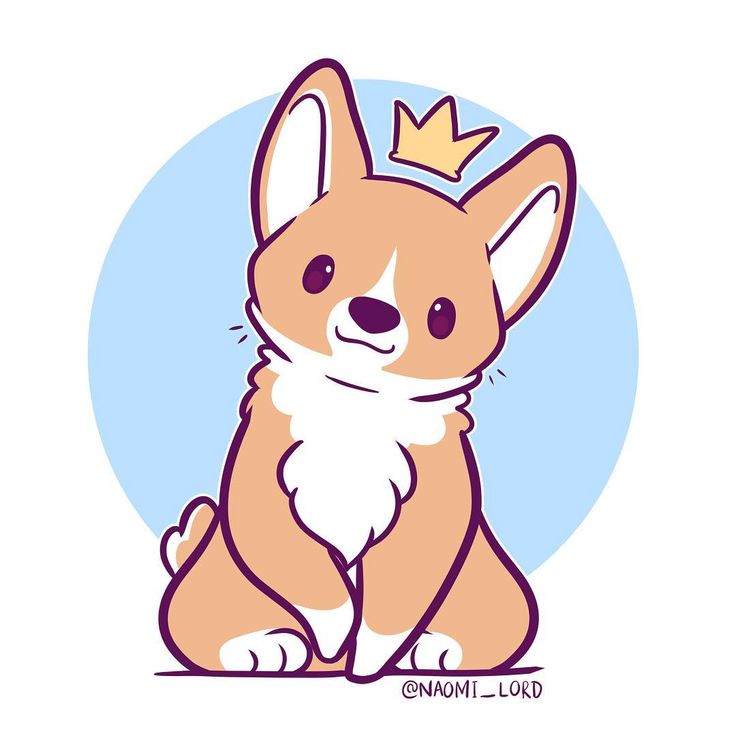 a cartoon dog with a crown on its head