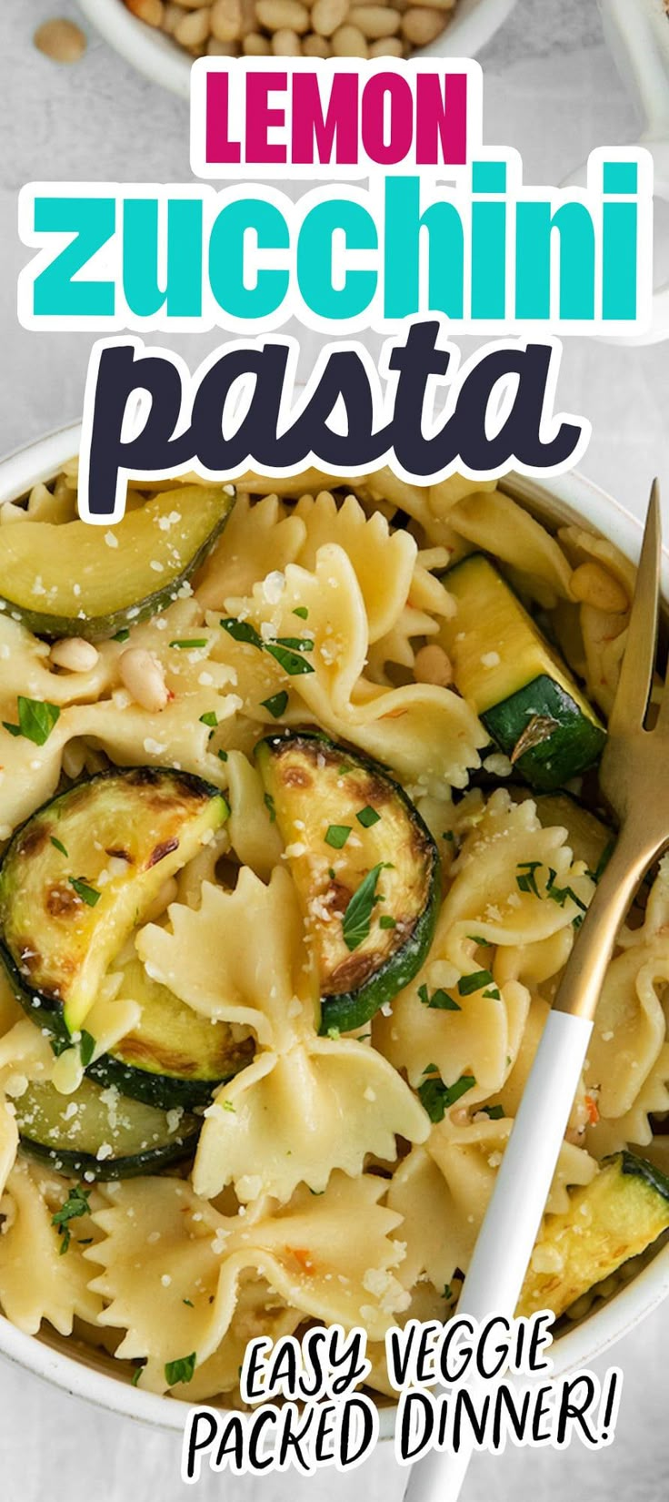 the cover of lemon zucchini pasta is shown