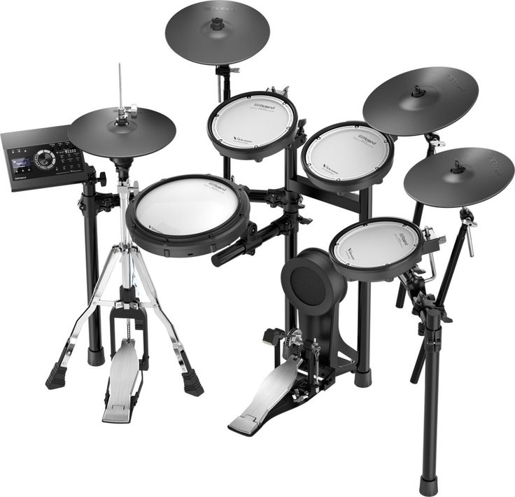 the electronic drum set is ready to play