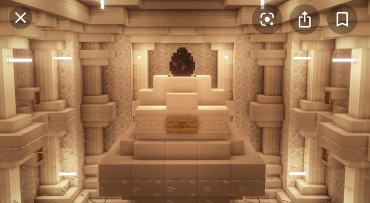 Minecraft Dragon Egg Shrine, Treasure Room Minecraft, Minecraft Throne Room Ideas, Dragon Egg Minecraft Stand, Minecraft Display Room, Minecraft Podium, Minecraft Pyramid Interior, Trophy Room Minecraft, Minecraft Treasure Room