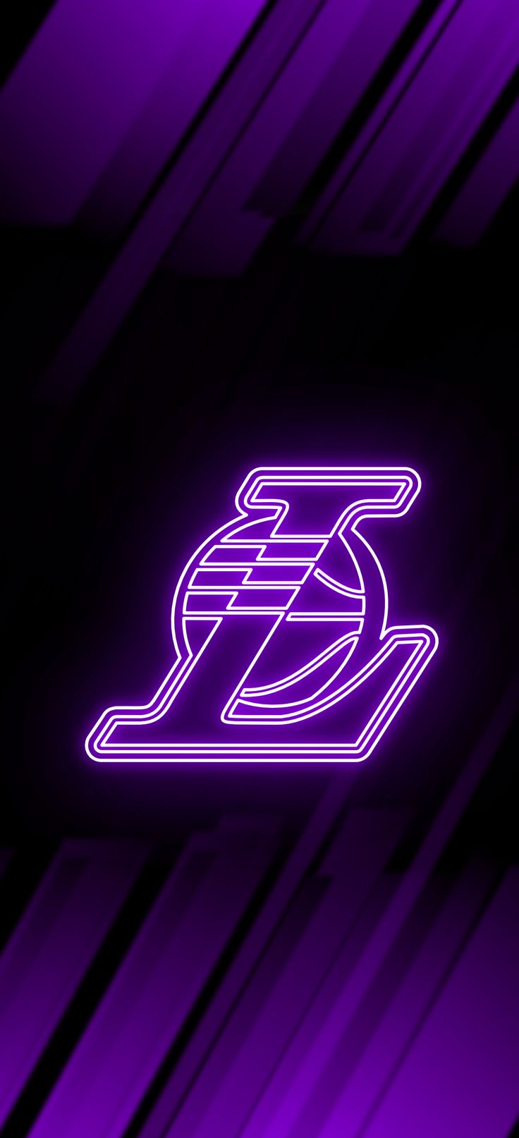 a purple neon sign with a sled in the middle on a black and purple background