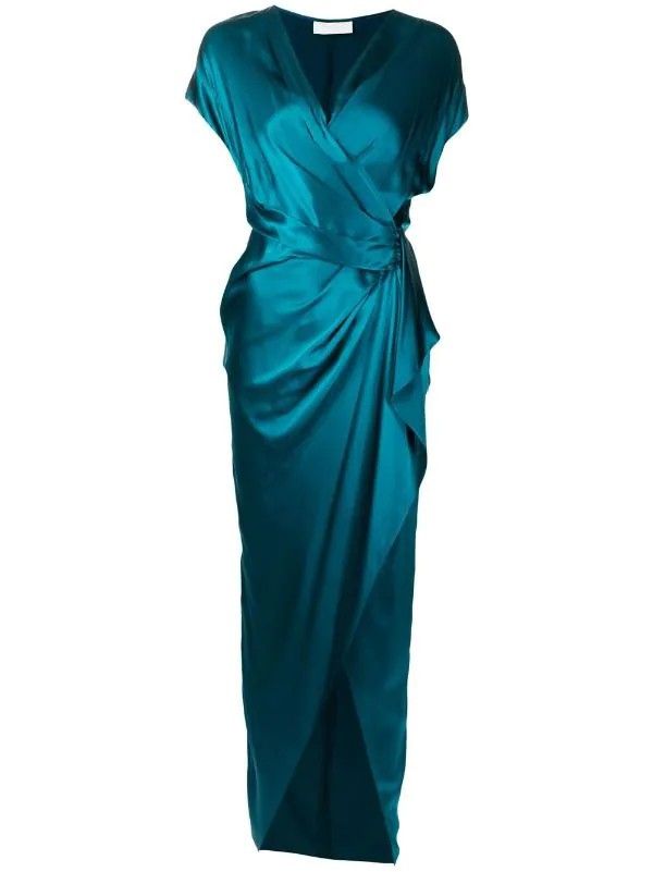 Deep Teal Outfit, Blue Draped Prom Dress, Cowl Dress Draping, Witch Film, Turquoise Gown, Teal Gown, Dark Teal Dress, Teal Blue Dress, Teal Outfits