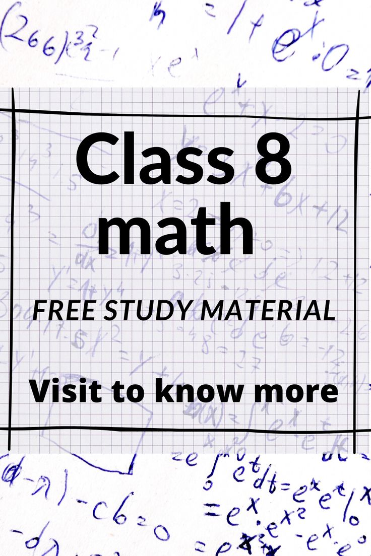 a sign that says class 8 math free study material visit to know more on it