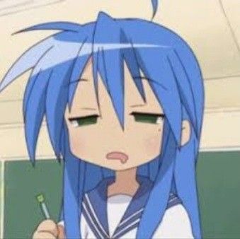 This is a picture of Konata Izumi from the anime Lucky Star. Konata Izumi, Lucky Star, An Anime, Anime Character, Green, Anime, Blue