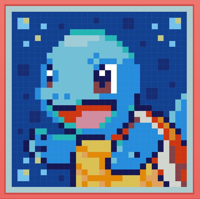 an image of a pixelated blue bird in the middle of it's frame