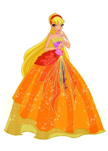 the princess from disney's sleeping beauty is wearing an orange dress and holding a bouquet