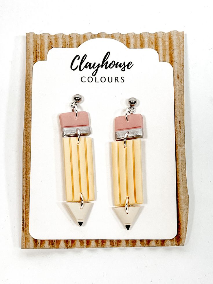 These beautiful and fun earrings are absolute stunners. Easy and lightweight to wear for the 4th holiday, back to school, and virtually go with everything! Bomb Pop, Big Earrings, Apple Pencil, Fun Earrings, Clay Earrings, Back To School, Pencil