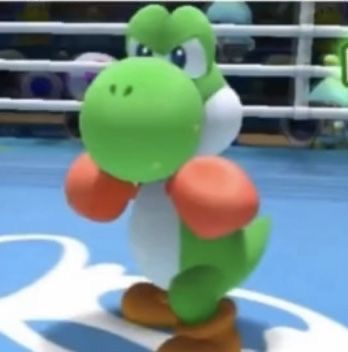 an image of a nintendo wii character standing in front of a boxing ring with his hands on his hips