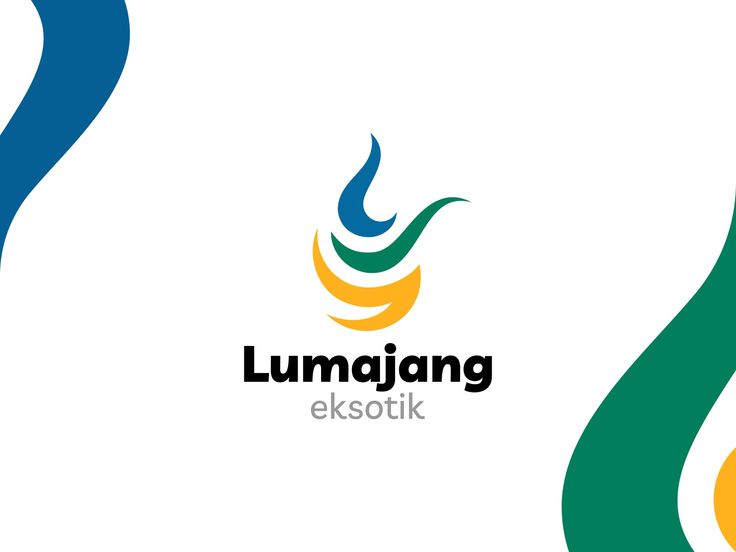 the logo for lumajang elkootk is shown in green, yellow and blue