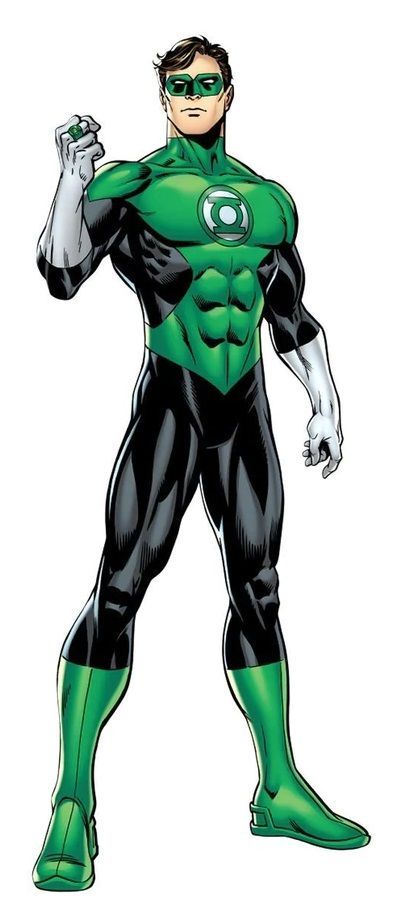 the green lantern is standing with his hands on his hips and arms out, in front of