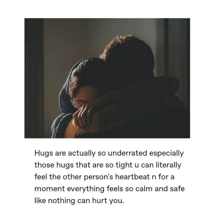 a person hugging their head with the caption saying hugs are actually so underrated especially those hug that are so tight u can literally feel