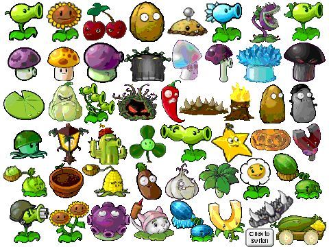 an image of many different plants and animals in cartoon style, all grouped together on separate layers